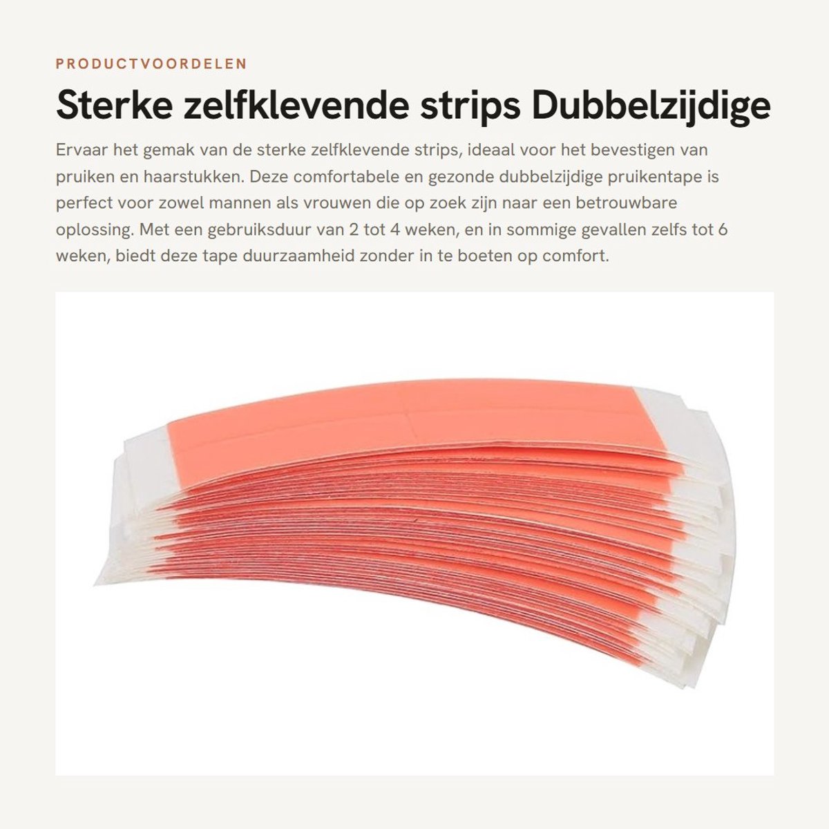 Dailygoods- Pruikentape Dubbelzijdig - Sterk Zelfklevend - Waterdicht - Comfortabel - Duurzaam - Tot 6 Weken Houdbaarheid - Haarband