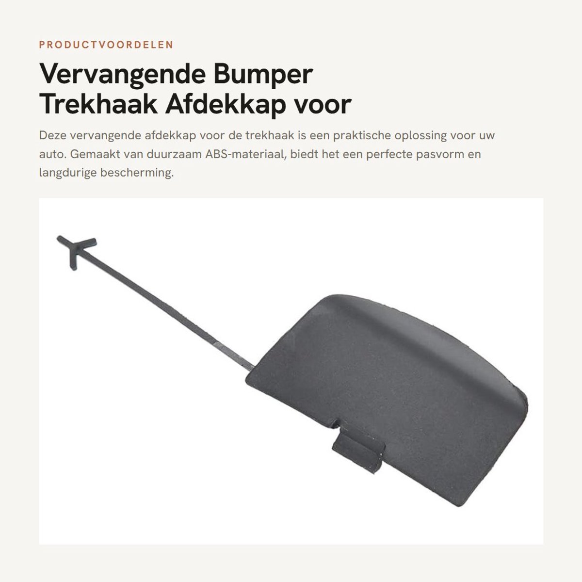 Dailygoods- Bumper Afdekkap Vervanging - Trekhaak - ABS Materiaal - Voorbumper - Geschikt voor 500 2007-2015 - Onderdeelnummers 735456794/281910165816 - Trekhaakafdekkap