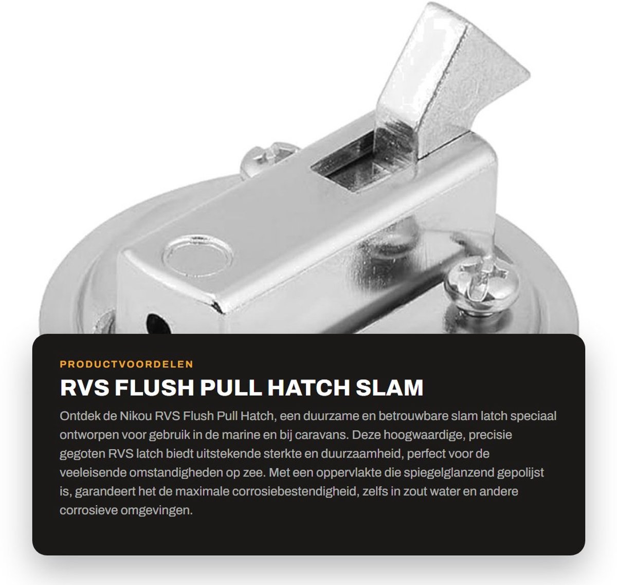 Dailygoods- Flush Pull Hatch - Roestvrij Stalen Slam Latch - 1.8" Latch - Voor RV/Boot - Corrosiebestendig - Eenvoudige Installatie