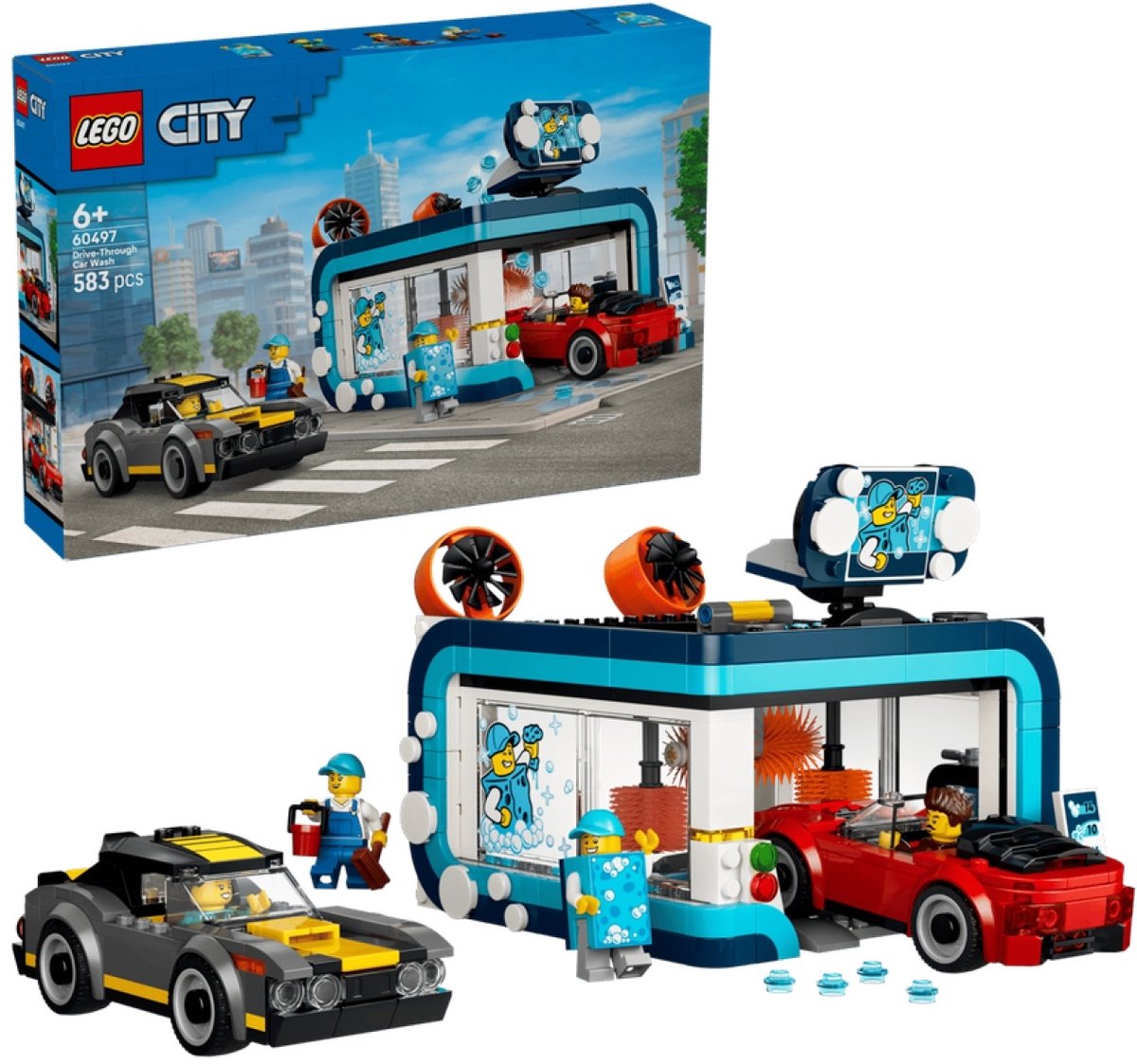 LEGO City Autowasstraat Auto Bouwpakket voor Kinderen Vanaf 6 Jaar 60497 — afbeelding 11