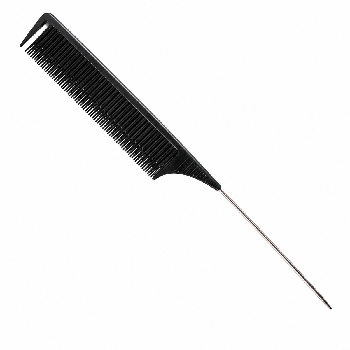 Haar in Stijl® Kam 06926 - Carbon Antistatische puntkam met een haak - kapperskam haartools stylingtool tools voor kappers - carbon antistatic comb - kam met metalen punt