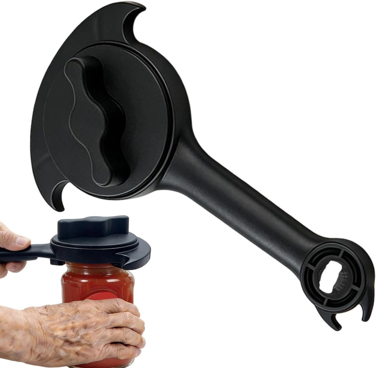 Potopener Verstelbaar - Deksels opener - Keuken Hulp - Hefboom Mechanisme - Universeel - Zwart