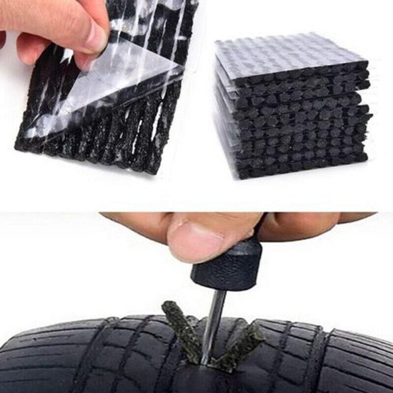 Reparatiesets Banden - Tubeless Herstel - Snel Onderweg - Zonder Lijm - 50 Stuks - Zwart — afbeelding 2