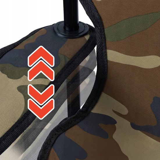 MOZY® - Inklapbare Campingstoel - Legerprint - tot 120 kg - met Armleuningen en Bekerhouder - in Draagtas - Antislip - Campingstoel - Visstoel - Vissen - Vissersstoeltje van MOZY® — afbeelding 4
