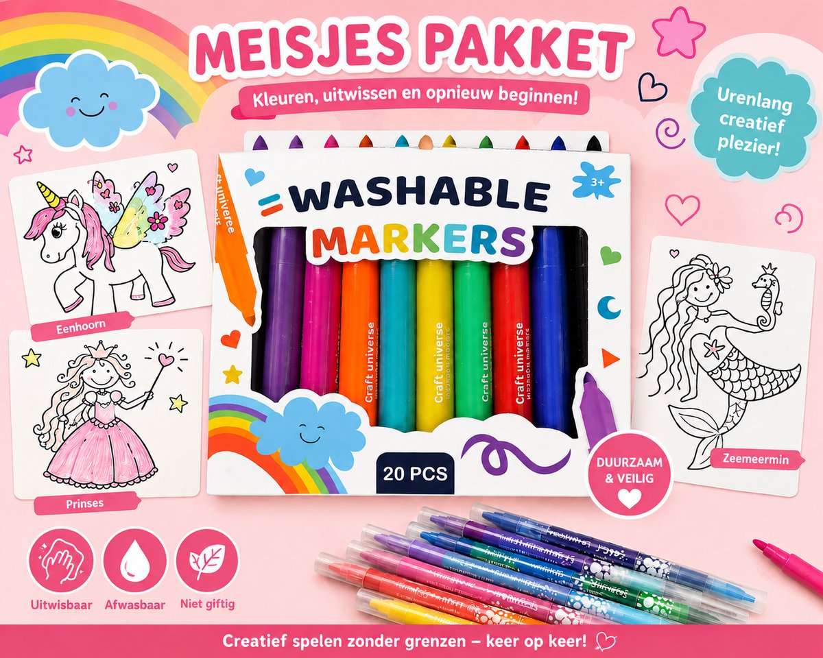 Herinkleurbare placemats meisjes pakket