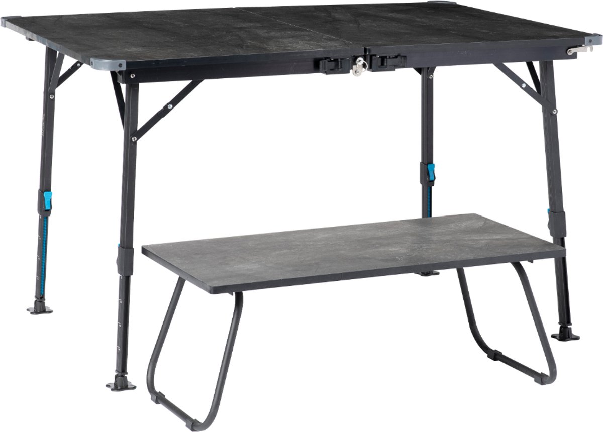 Defa Flex 3-in-1 Campingtafel - Bamboe tafelblad - Verstelbare hoogte - Inklapbaar - Multifunctioneel
