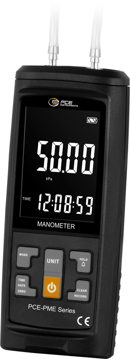PCE digitale differentiële drukmeter / manometer PCE-PME 50 – ±50 kPa – USB-C – datalogger – HVAC