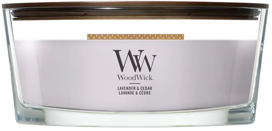 WoodWick Heartwick Flame Ellipse Geurkaars Lavender & Cedar - 50 branduren