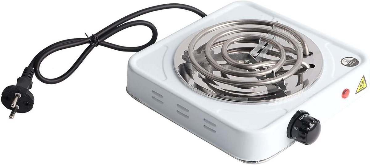 Elektrisch Kookplaatje - Mini Fornuis - Snel Koken - Roestvrij Staal - 1000 Watt - Zilver