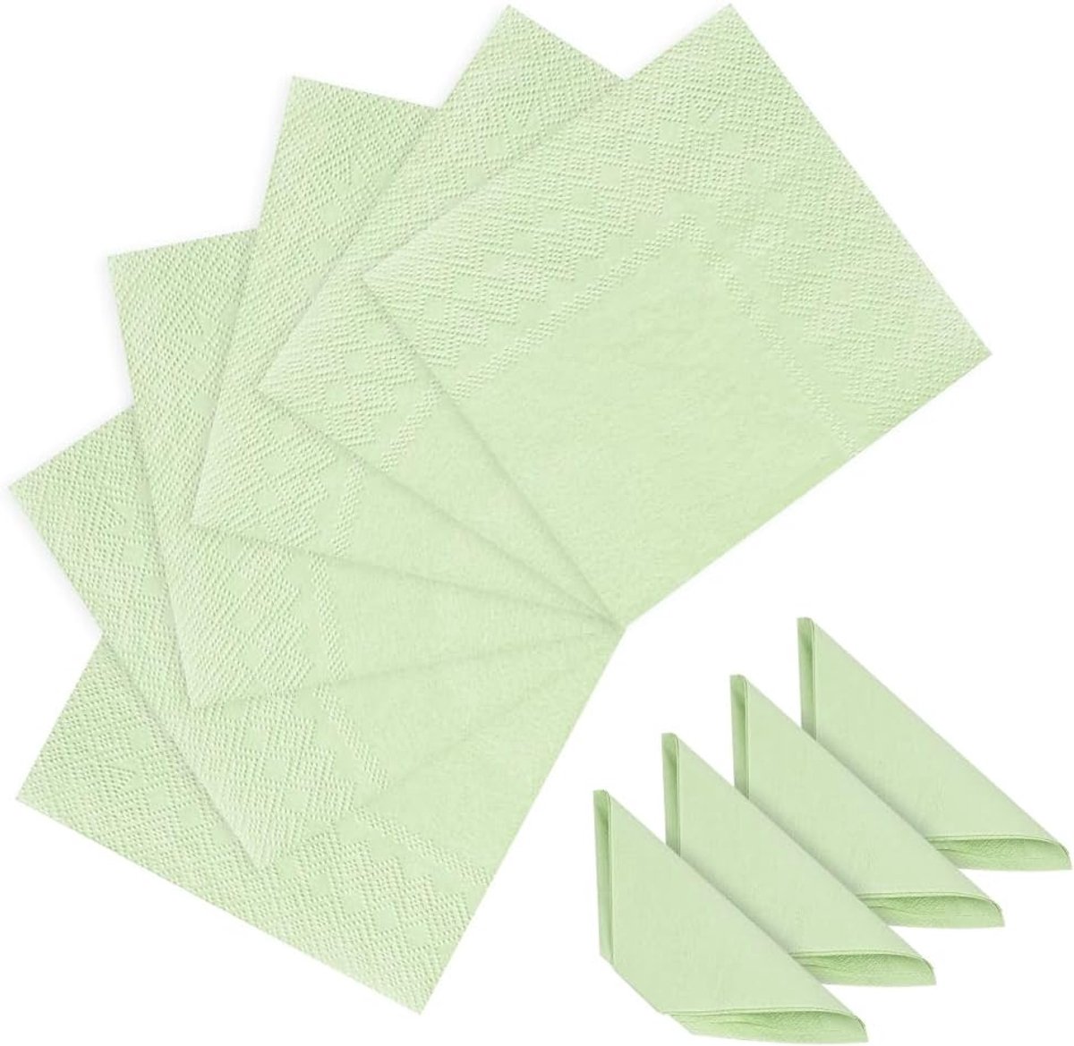Servetten Papieren - Servetten - Tafel Servetten - Papier - Papieren Wegwerp Servetjes - Feestservetten - Voorjaar Servetten - Lunch/Diner Tafel Decoratie - 2 Laags - Lichtgroen - 25 x 25 cm - 80 Stuks - van Imperatoris