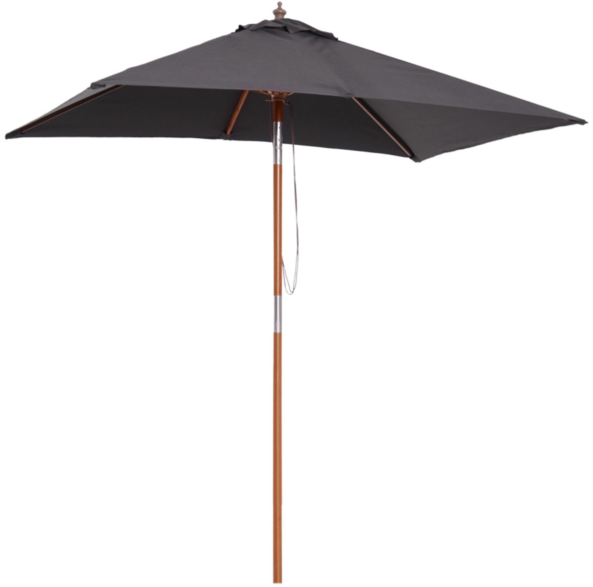 Premium Parasol - Tuinparasol - Opvouwbare Stokparasol - 200 x 150 x 235 cm - Rechthoekige Strandparasol - Kantelbaar & Verstelbaar - Waterafstotend - UV-Bestendig - Strand, Balkon, Terras & Tuin - Donkergrijs