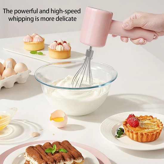 Draadloze Handmixer - Keukenmixer Garde - Bakken en Mixen - 3 Snelheden - 50+ Min Gebruik - Wit — afbeelding 4