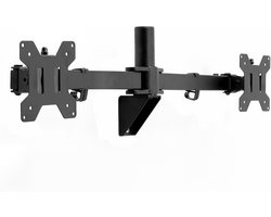 Monitor Wandsteun - Dubbele Monitor Arm - Bureau Ruimte Besparen - Uitschuifbare Arm - Tot 32 Inch - Zwart