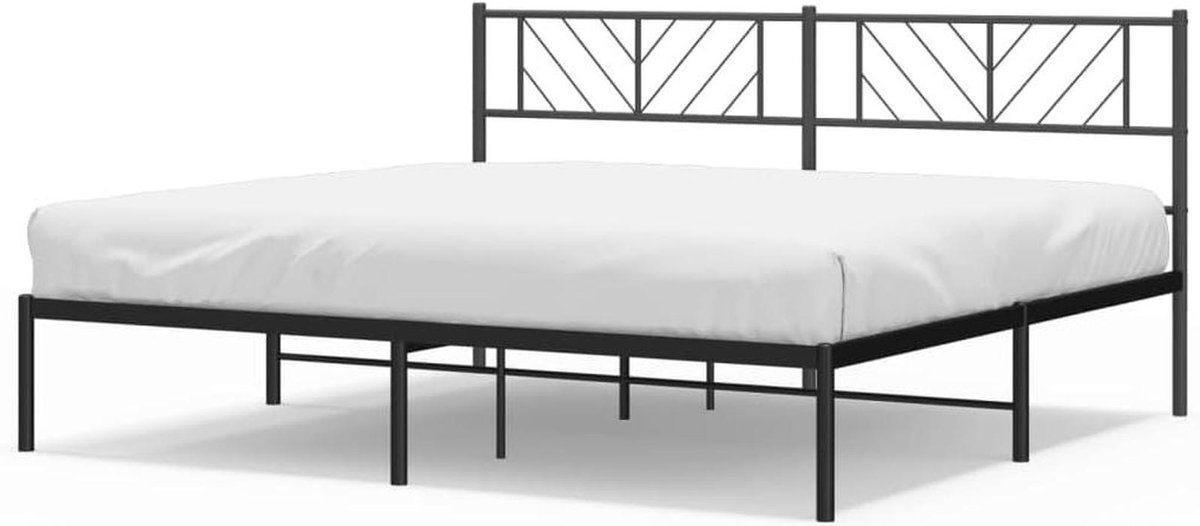 Metalen Bedframe - Bed met Hoofdeinde - Slaapkamer Inrichting - Inclusief Lattenbodem - 18
