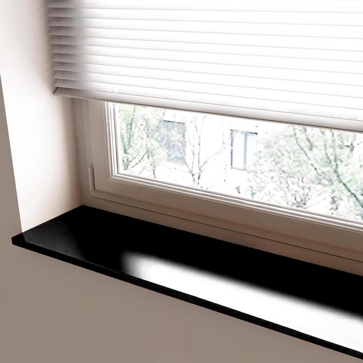 Vensterbankhoes - Vensterbank beschermer - Vensterbanken decoreren - Waterdicht aluminiumlegering - L 90 x B 10 cm - Zwart