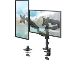 Dubbele Monitorhouder - Schermbeugel - Ergonomisch Werken - Veertechnologie - 2x 17-32 inch - Zwart