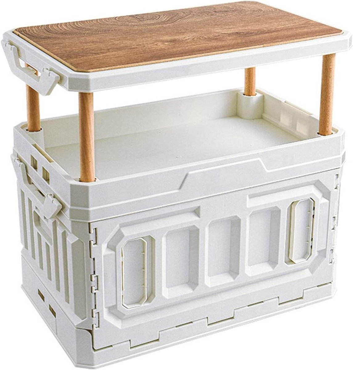 Camping Opbergbox - Vouwbare Koffer - Buiten Leven - Stapelbaar Ontwerp - 95 Liter - Beige