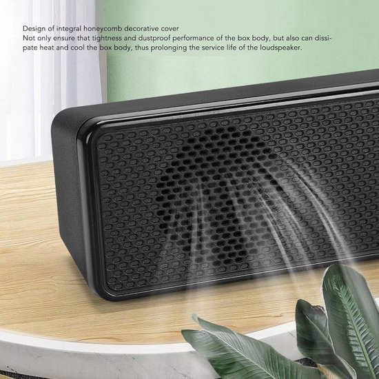 Computer Luidsprekers - Desktop Soundbar - Muziek Luisteren - HiFi Helder Geluid - 31.5 cm Lang - Zwart — afbeelding 4