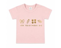 Shirt Aankondiging zwangerschap Rebus Ik word grote zus | korte mouw | roze goud | maat 92 zwangerschap aankondiging bekendmaking Baby big sis sister Grote Zus