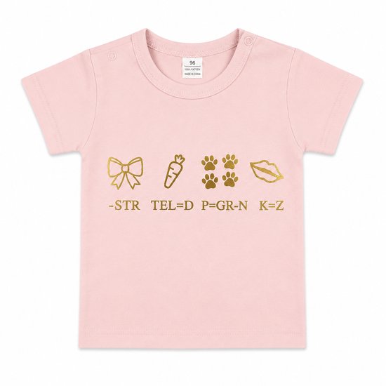 Shirt Aankondiging Zwangerschap Rebus Ik Word Grote Zus - Roze - Maat 92