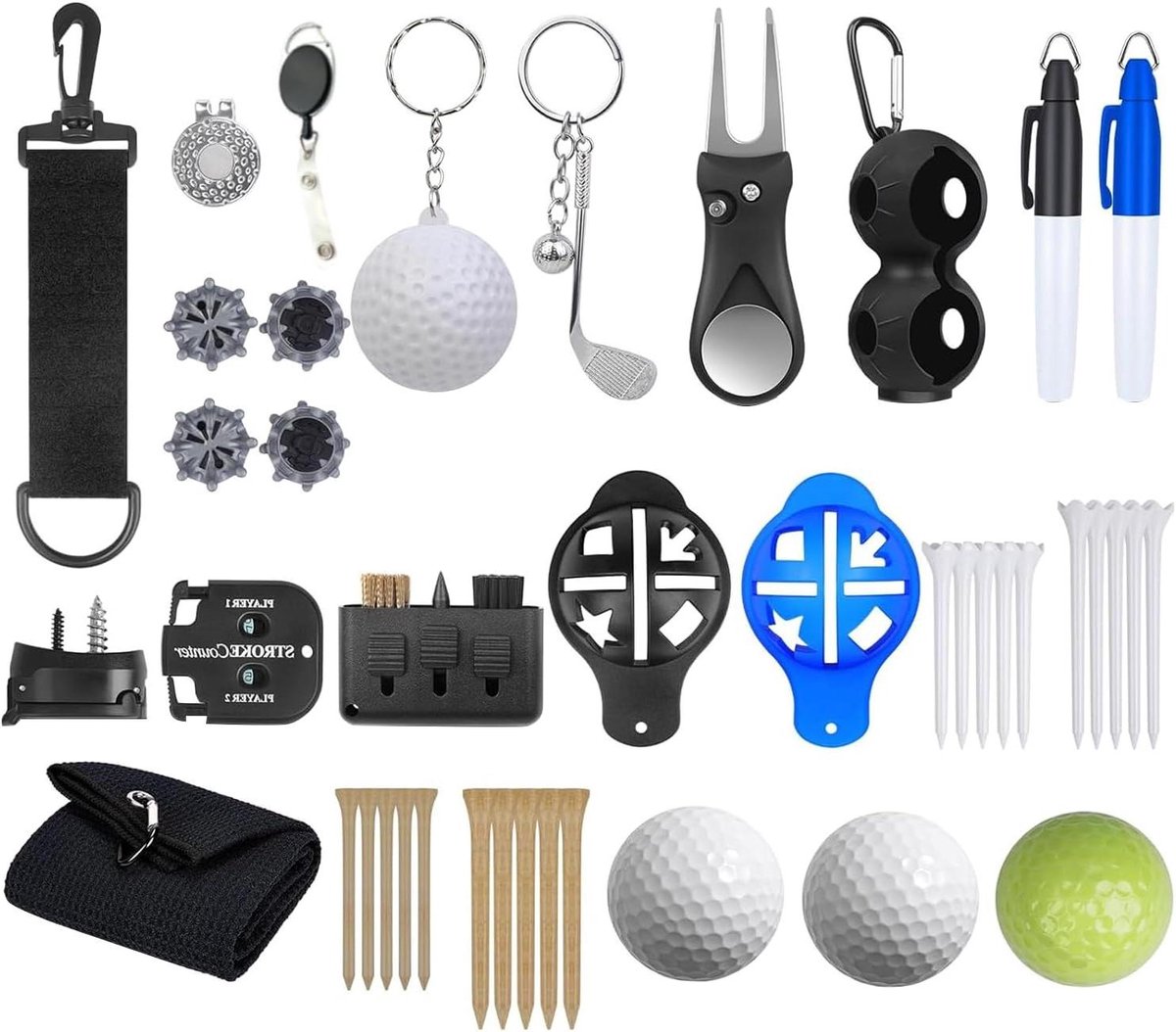 Aftelkalender Golf - Verrassingen Kalender - Feestelijke Vreugde - 24 Golf Accessoires - 35x26x5 cm - Groen