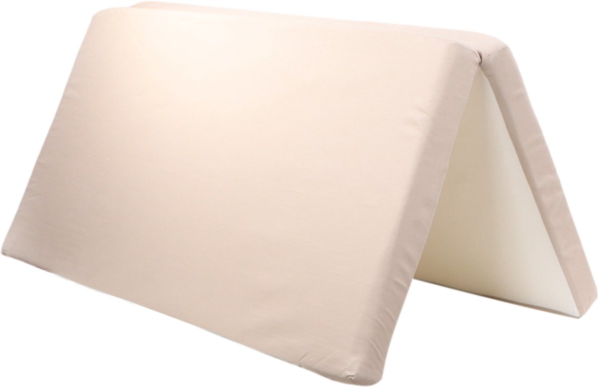 MamaLoes Tommy Beige Opvouwbaar Boxmatras in Tas 88 x 88 cm