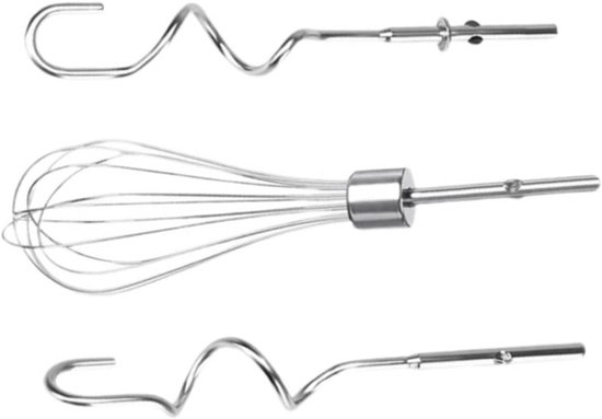 Mixer Hulpstukken - Garde Deeghaak - Beslag Maken - Anti-Spat Ontwerp - 3 Stuks - Zilver — afbeelding 5