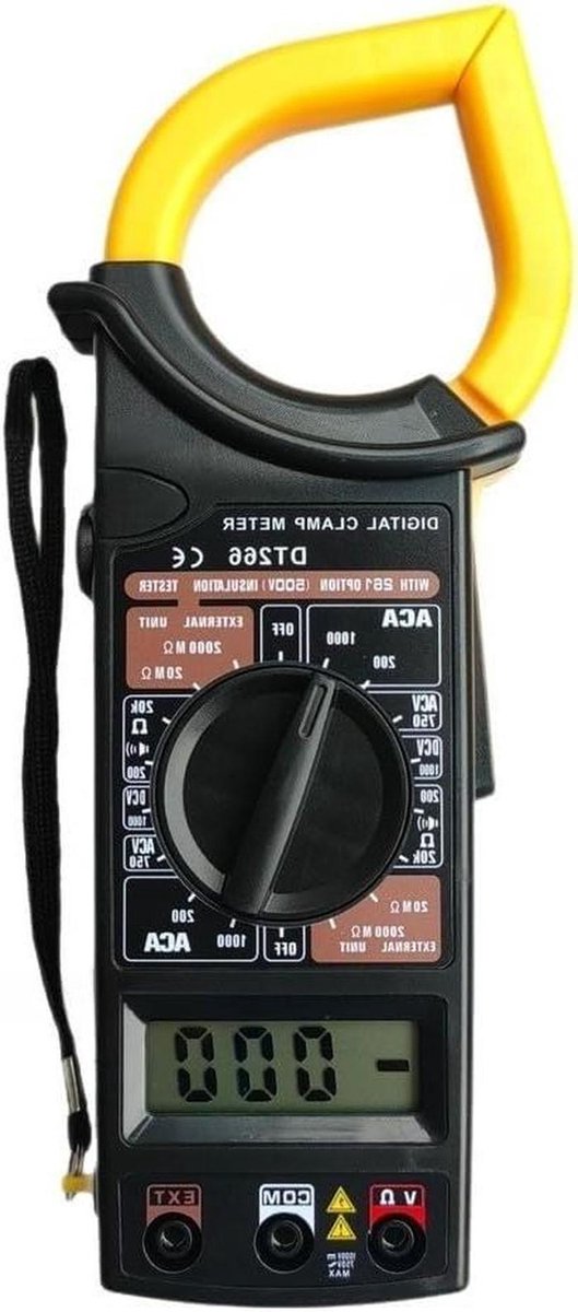 Digitale stroomtang - Ampèremeter multimeter - Elektrische diagnostiek - Tot 1000A AC - 30 x 12 x 5 cm