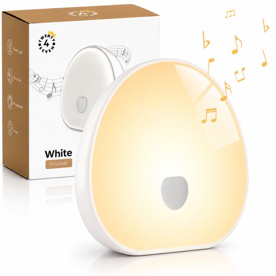 Twenty4seven® White Noise Machine met Nachtlampje - Witte Ruis Muziekdoosje - Dimbaar LED in Meerdere Kleuren - Slaaphulp voor Baby, Kinderen & Volwassenen