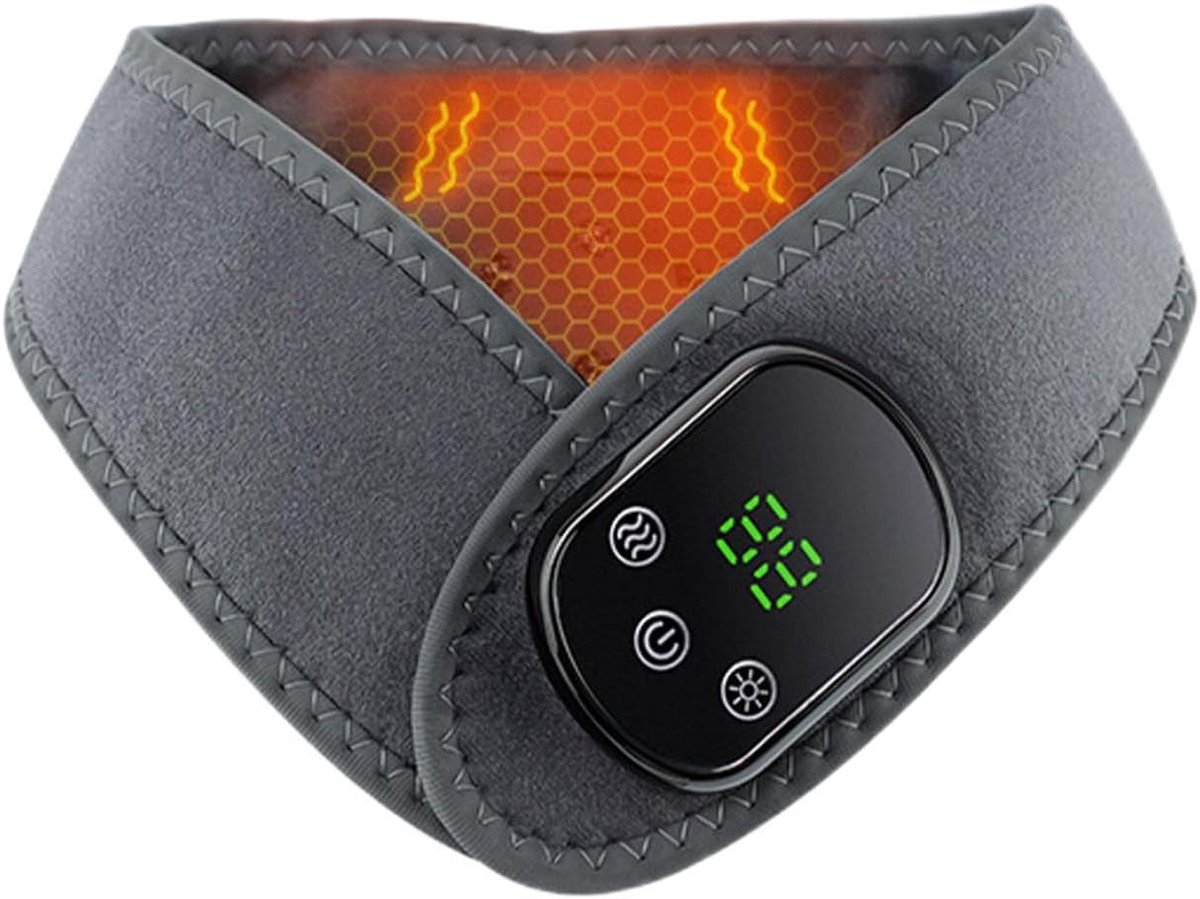 Verwarmde Nekwikkeling - Warmtekussen Nek - Spieren Ontspannen - Vijf Warmtestanden - 64 cm Lengte - Zwart