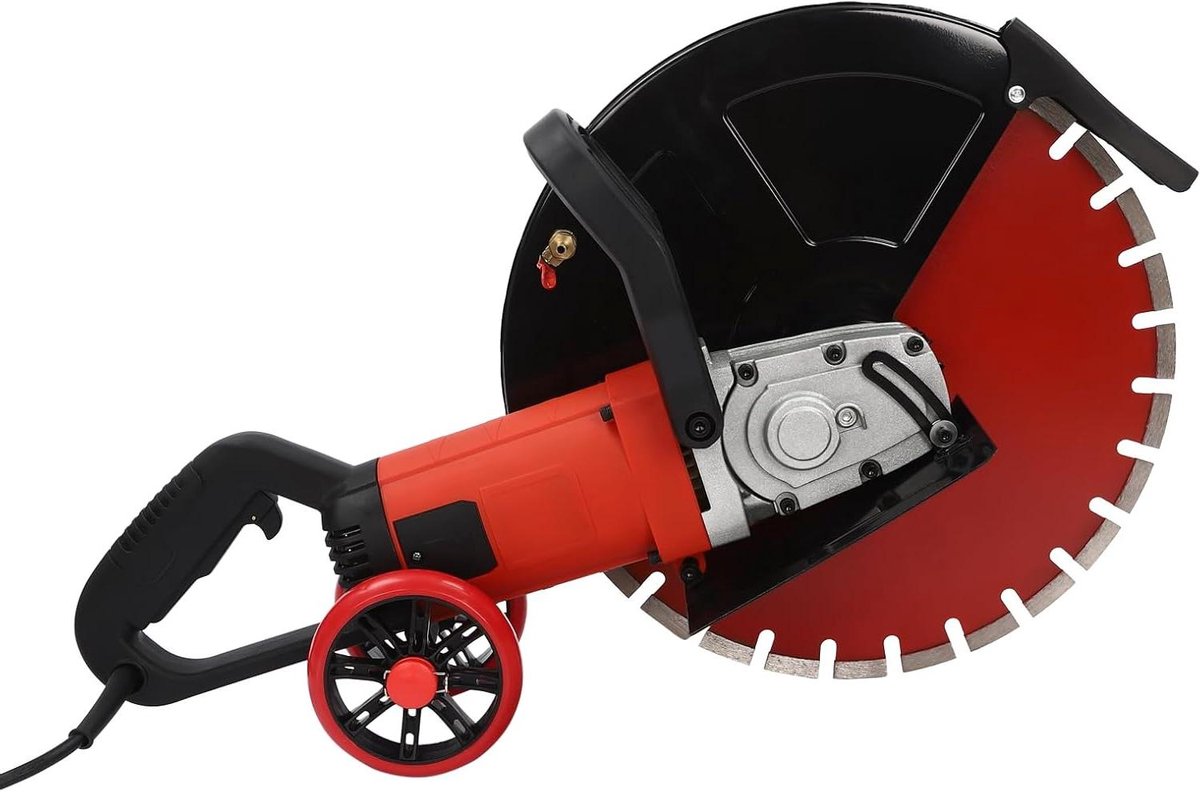 Elektrische Betonzaag - Voegensnijder Doorslijpmachine - Sleuven Frezen - Stofvrij Werken - 16 inch zaagblad - Zwart