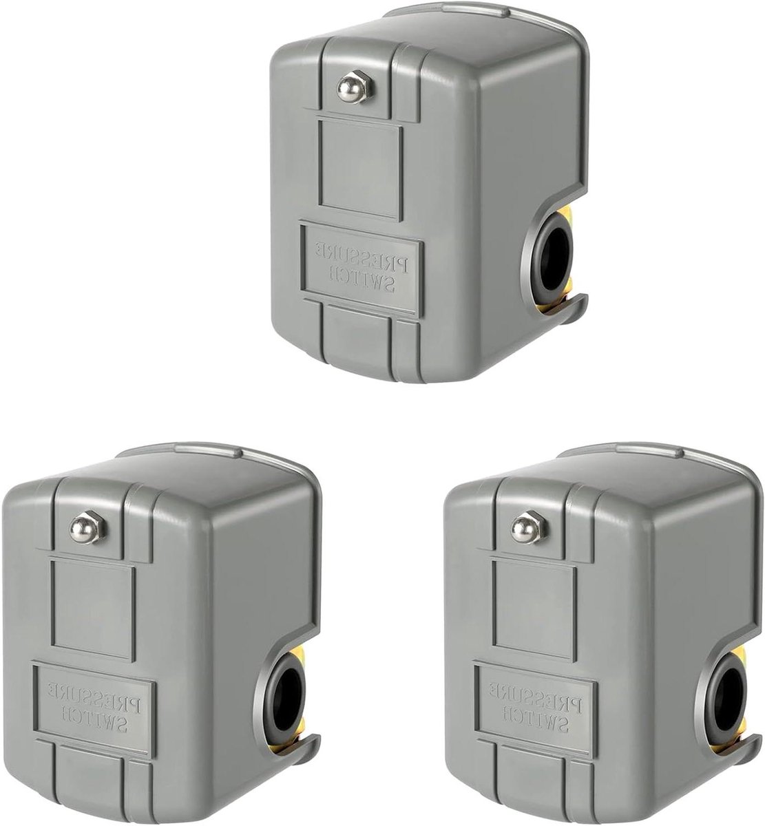 Drukschakelaar Bronpomp - Waterdruk Regelaar - Automatische Waterdruk - Instelbaar Bereik - 40-60 Psi - Grijs