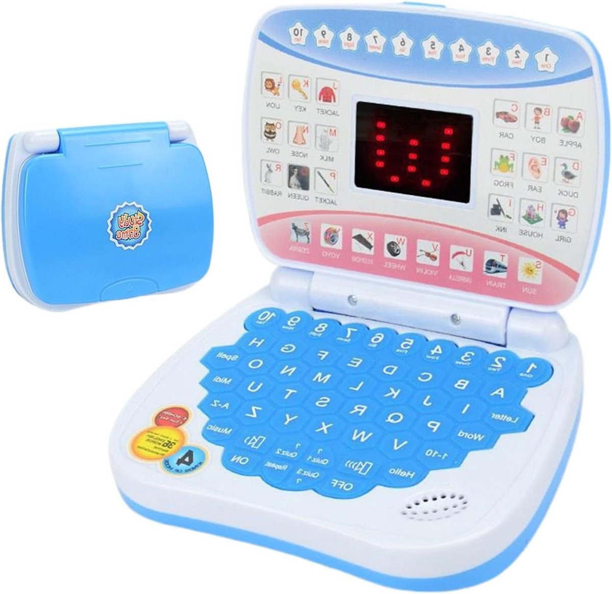 Educatieve Laptop - Kinderspeelgoed Leren - Muziek en Taal - Interactief Ontwerp - 153 x 125 cm - Blauw