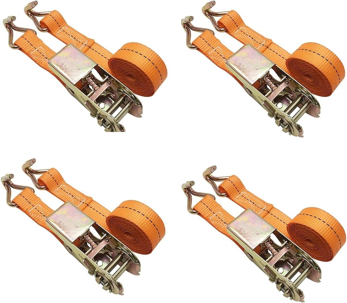Spanbanden - Vastzetriemen - Lading Zekeren - Verstelbare Lengte - 4 Sets - Zwart