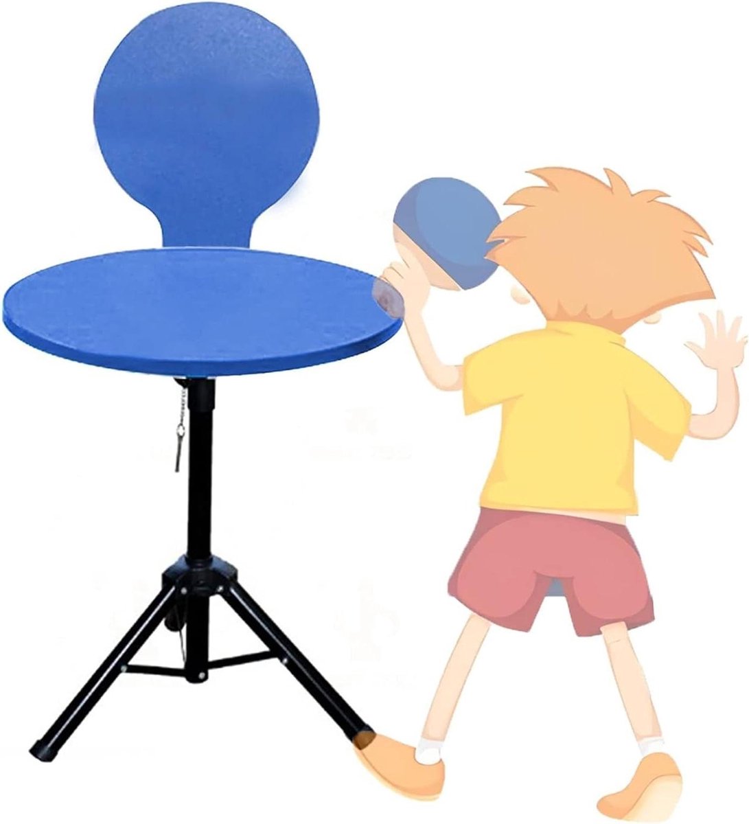 Tafeltennis Rebound - Pingpong Oefenbord - Zelf Training - Verstelbare Hoogte - 60 cm Breed - Naturel