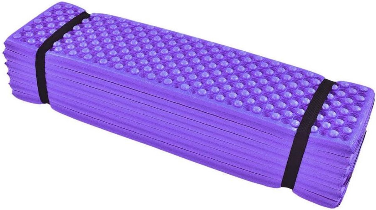 Schuim Zomer Mat - Zitkussen Outdoor - Kamperen en Wandelen - Vouwvorm Eicel - 192 x 56 cm - Paars