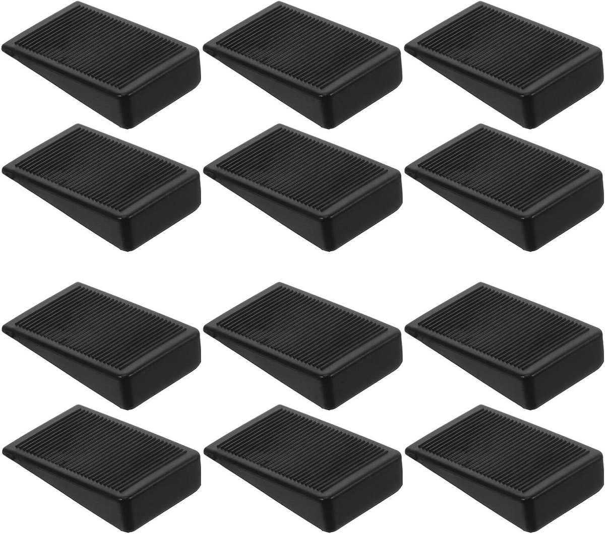 Meubelnivelleerders - Stapelbare Wiggen - Oneffen Vloeren Egaliseren - Snelle Installatie - 12 Stuks - Zwart