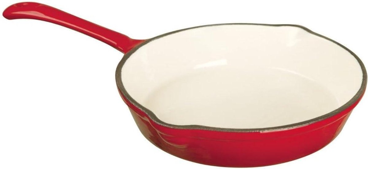 Gietijzeren Pan - Koekenpan - Koken - Geglazuurd - 25.5 cm - Zwart