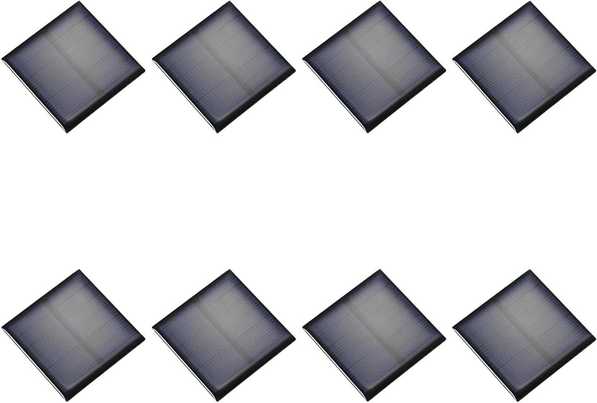 Mini Zonnepanelen - Zonnecellen Fotovoltaïsch - Doe-het-zelf Projecten - Energiebesparend Emissiereductie - 8 Stuks 5x5 cm - Zwart