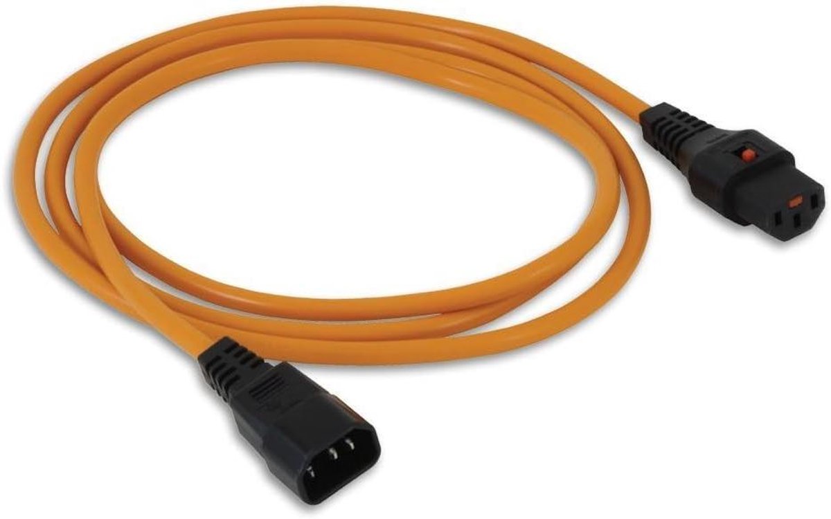 Verlengkabel - Stroomkabel IEC - Apparaten Aansluiten - Met Vergrendelplug - 2 meter - Oranje