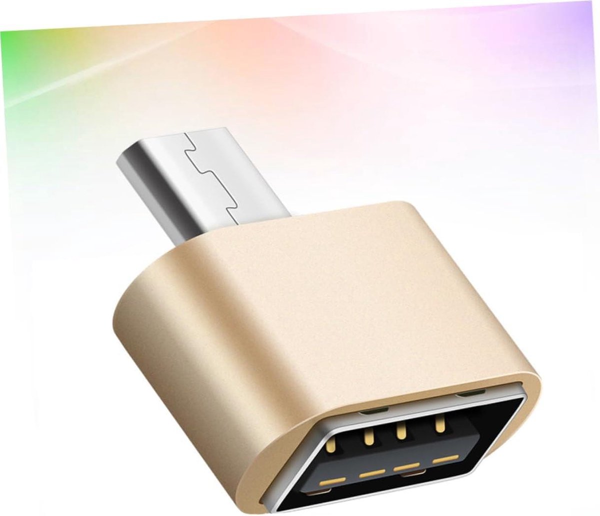 Smartphone Adapter - Kaartlezer - Bestanden Delen - OTG Functionaliteit - Mini Formaat - Goud