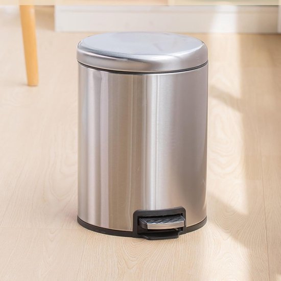 Prullenbak Met Pedaal - Afvalemmer Keuken - Hygiënisch Afval - Zachte Sluiting - 9 Liter - Zwart