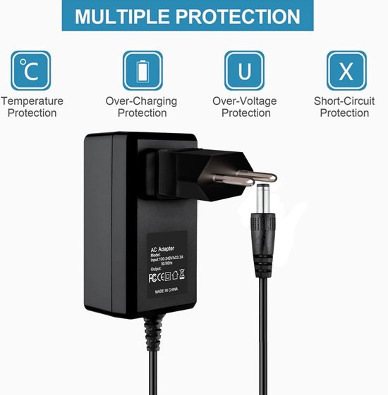 AC Adapter Oplader - Stroomkabel EU - Externe Schijf Voeden - Universele Ingang - 100-240V - Zwart — afbeelding 3