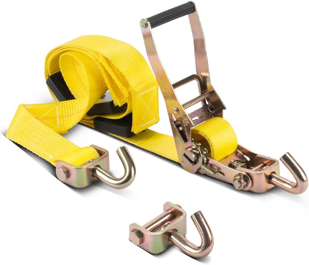 Spanband Ratel - Transportband Wiel - Voertuig Zekeren - Hoge Belasting - 3m x 50mm - Geel