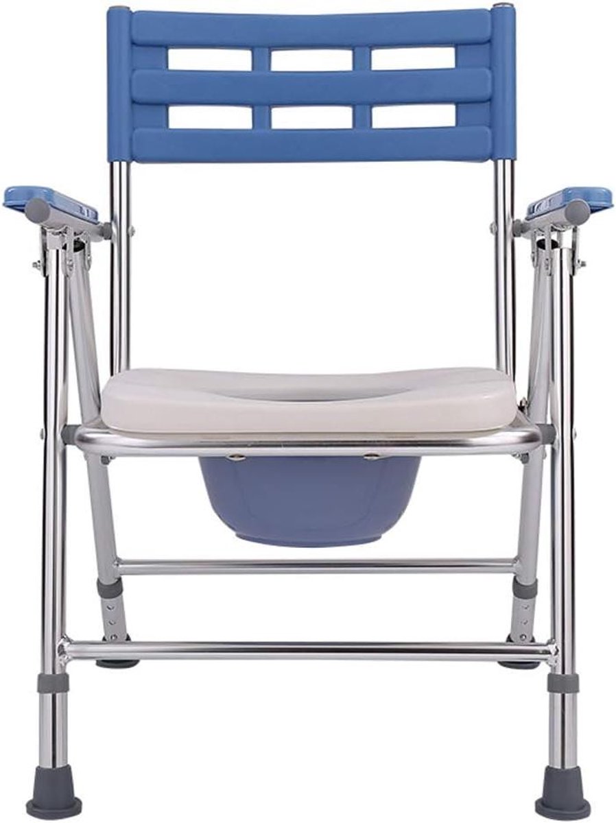 Opvouwbaar Potje - Nachtkastje Toilet - Thuiszorg Gemak - In Hoogte Verstelbaar - Met Antislip Handgrepen - Wit