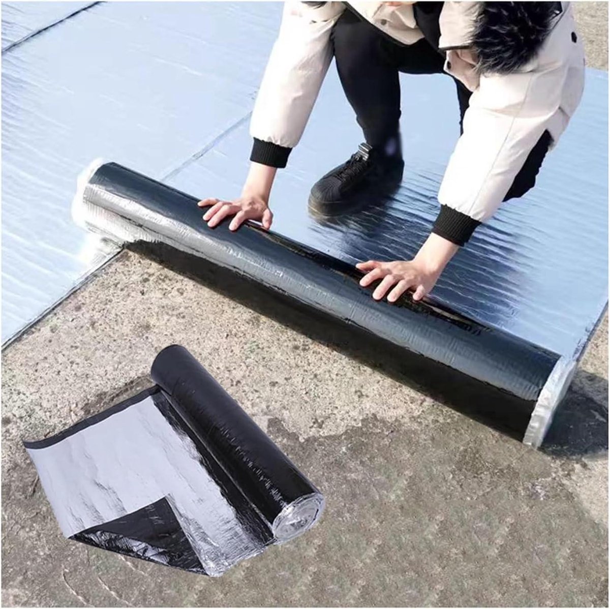 Waterdicht membraan - Bitumen tape - Dak reparatie - Zelfklevend - 5 meter lang - Zwart