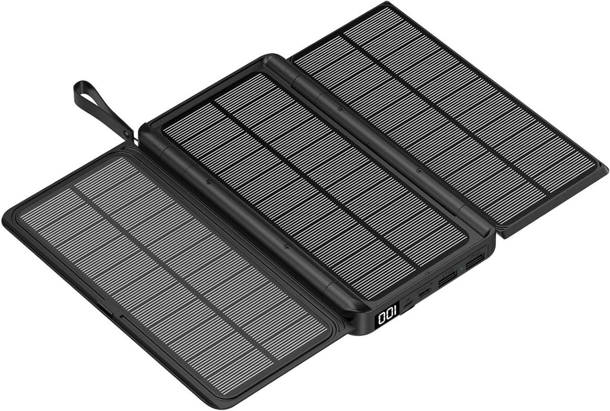 Opvouwbaar zonnepaneel, draagbare krachtcentralegenerator, 18W LED digitaal displayvermogen Solar Charge Controlle, compatibel met smartphone-laptopgeneratoren Krachtcentrale RV, balkon, tuin (Color