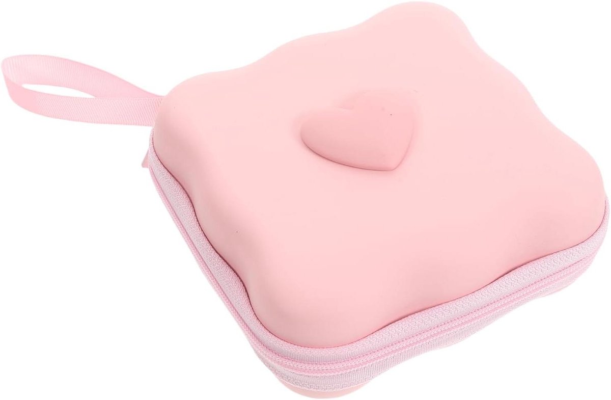 Pad Organizer - Opbergtasje Hygiëne - Discrete Opslag - Vochtwerende Ritssluiting - 12 x 12 x 4 cm - Roze