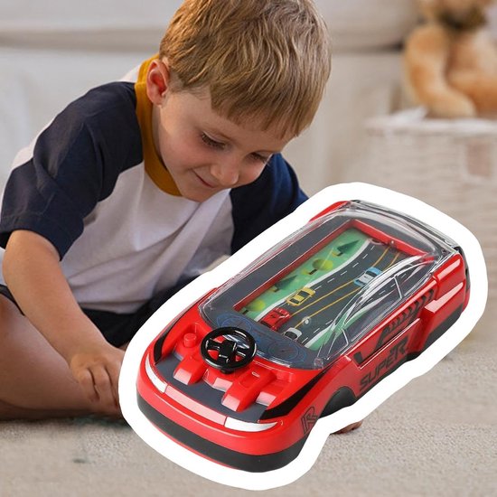 Autoracegame - Rijsimulator Spel - Familie Entertainment - Interactief Twee Spelers - 15x75x5 cm - Blauw — afbeelding 3