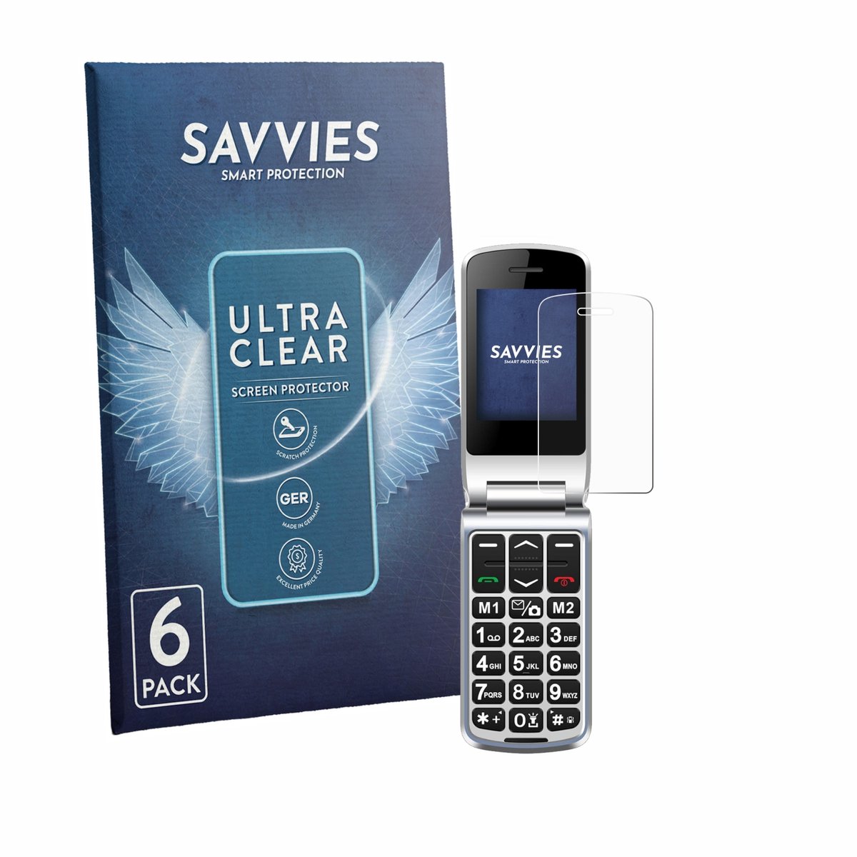 Savvies - Screenprotector voor Sweetlink F1PLUS - Folie Beschermfolie transparant 6 Stuks